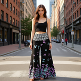 Butterfly Wide Leg Pants – High Waist Flowy Boho Trousers