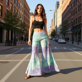Pastel Galaxy Wide Leg Pants – High Waist Flowy Trousers