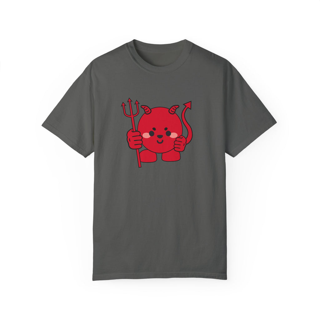 Kawaii Devil Shirt, Cute Demon Garment-Dyed T-shirt, Pastel Grunge Top, Harajuku Inspired Clothing