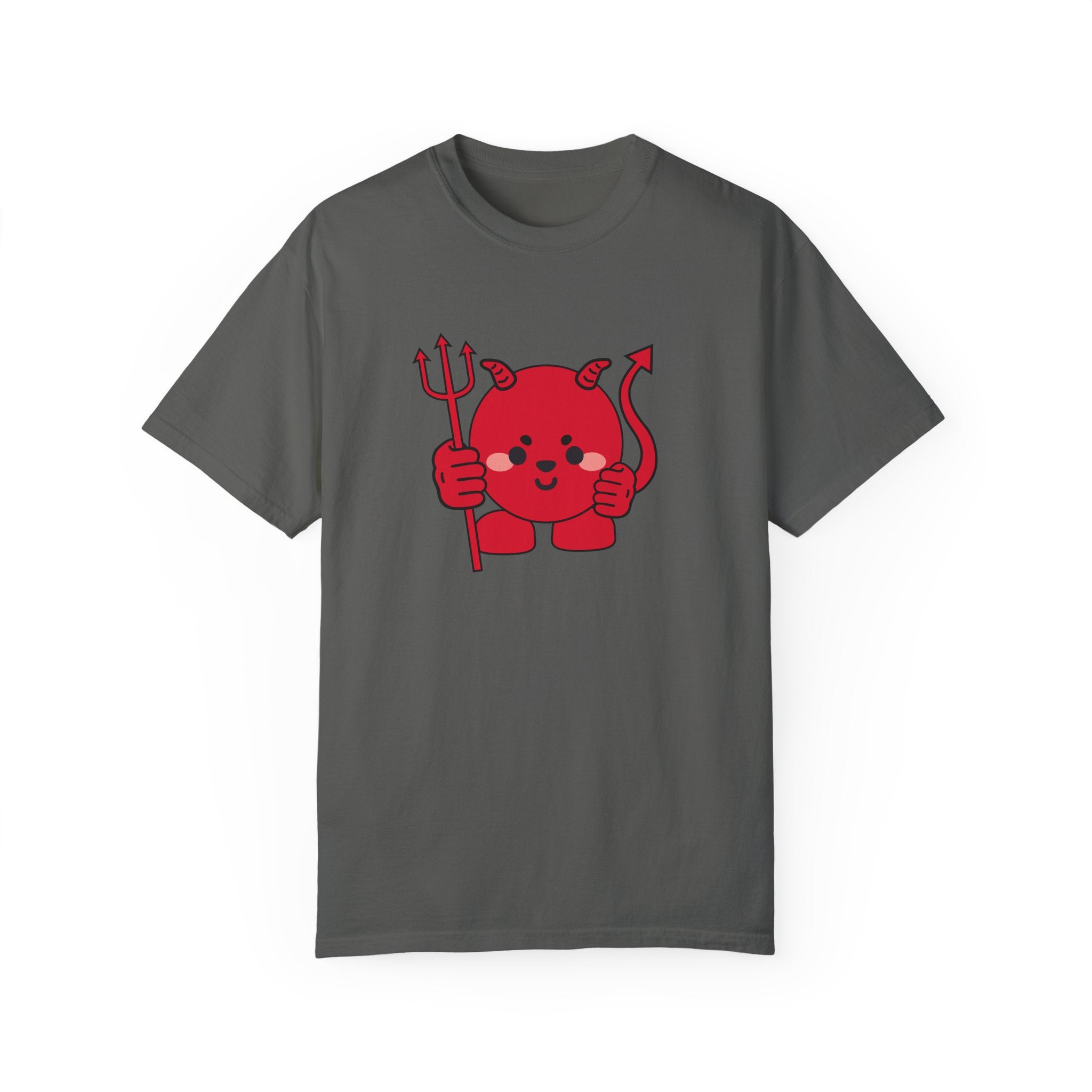 Kawaii Devil Shirt, Cute Demon Garment-Dyed T-shirt, Pastel Grunge Top, Harajuku Inspired Clothing