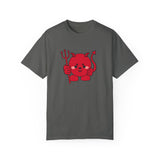 Kawaii Devil Shirt, Cute Demon Garment-Dyed T-shirt, Pastel Grunge Top, Harajuku Inspired Clothing