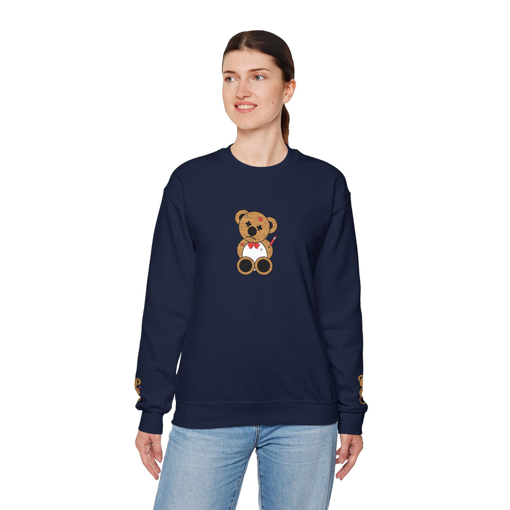 Embroidered Little Teddy Bear Crewneck Sweatshirt
