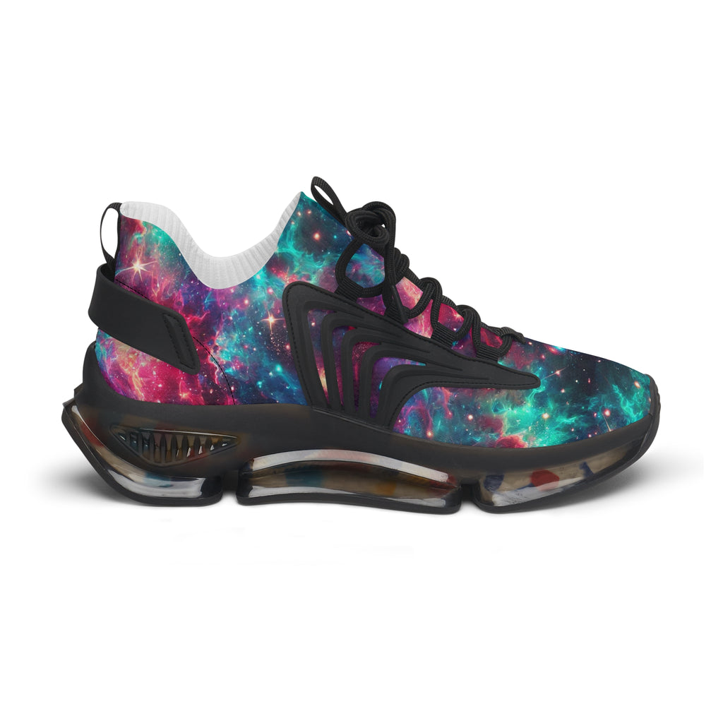 Neon Space Sneakers, Women's Shoes, Galaxy Print Running Shoes, Outer Space Sneaker Gift, Cosmic Athletic Footwear