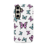 Butterfly Pattern White Background Tough Cases