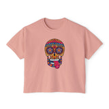 Sugar Skull Boxy Tee - Day of the Dead Women's Shirt