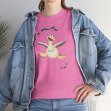 Funny Crazy Duck Unisex Heavy Cotton Tee, Novelty Shirt, Graphic Tee, Gift for Animal Lovers, Quirky Duck Design