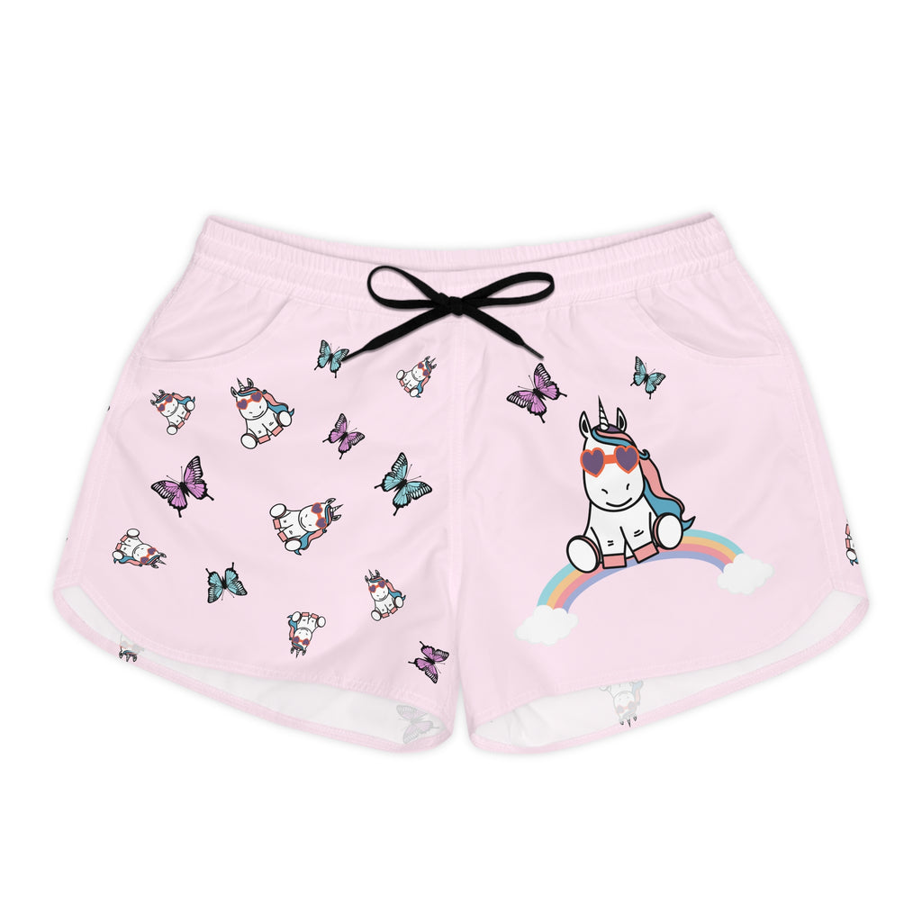 Kawaii Unicorn Shorts for Women, Cute Butterfly Pink Lounge Shorts, Comfy Pajama Bottoms, Casual Summer Beachwear, Fun Sleepwear