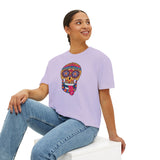 Sugar Skull Boxy Tee - Day of the Dead Women's Shirt