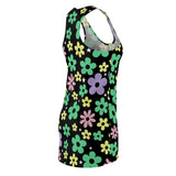 Groovy Bloom Dress Women's Cut & Sew Racerback Dress Floral Print Boho Chic Summer Festival