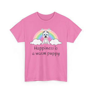 Happiness is a warm puppy T-Shirt, Dog lover gift, Graphic Tee, Animal lover shirt, Cute pet owner present