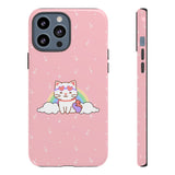 Kawaii Cat Rainbow Tough Cases, Cute Kitty Phone Cover, Protective Phone Case, Adorable Cat Lover Gift, Fun Rainbow Cat Phone Accessories