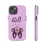 Rabbit With I Love You Heart iPhone Tough Cases, Bunny Phone Cover, Animal Lover Gift, Protective Case, Cute Rabbit Design