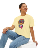 Sugar Skull Boxy Tee - Day of the Dead Women's Shirt