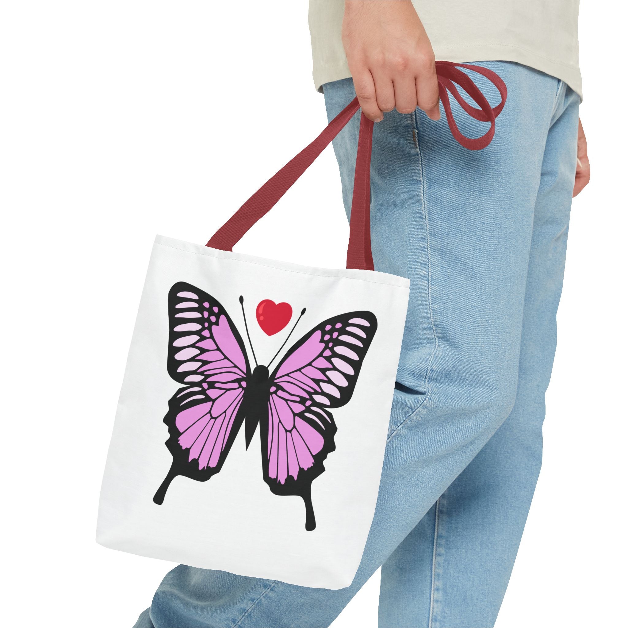 Pink Butterfly Tote Bag - Feminine Floral Design