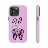 Rabbit With I Love You Heart iPhone Tough Cases, Bunny Phone Cover, Animal Lover Gift, Protective Case, Cute Rabbit Design