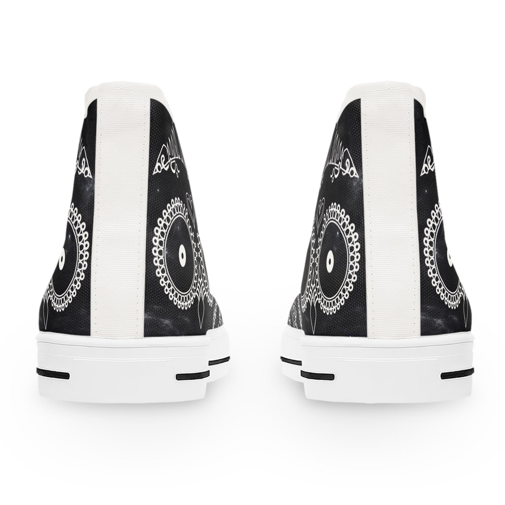 Skulls Women's High Top Sneakers - Gothic Punk Shoes