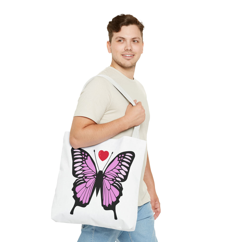Pink Butterfly Tote Bag - Feminine Floral Design