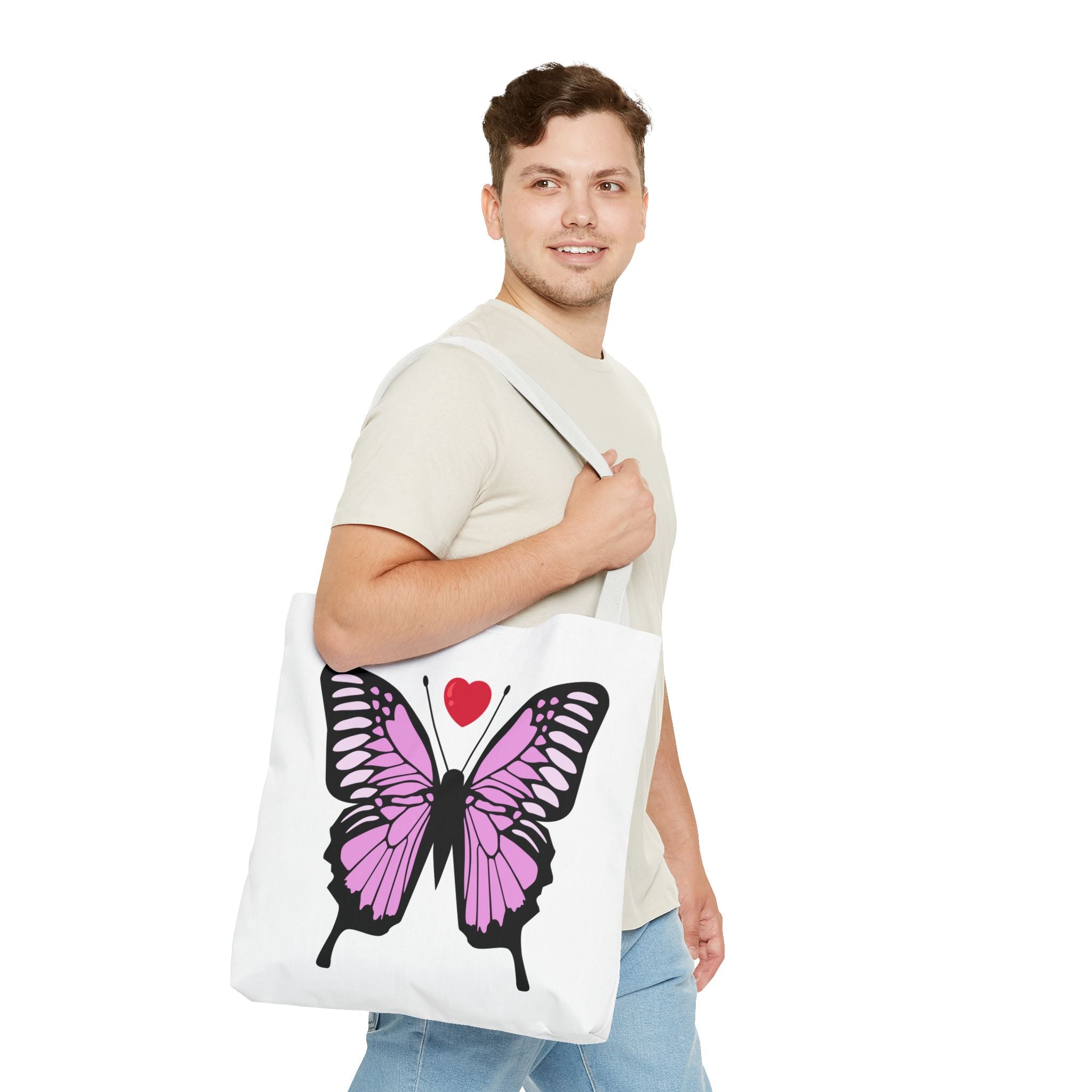 Pink Butterfly Tote Bag - Feminine Floral Design