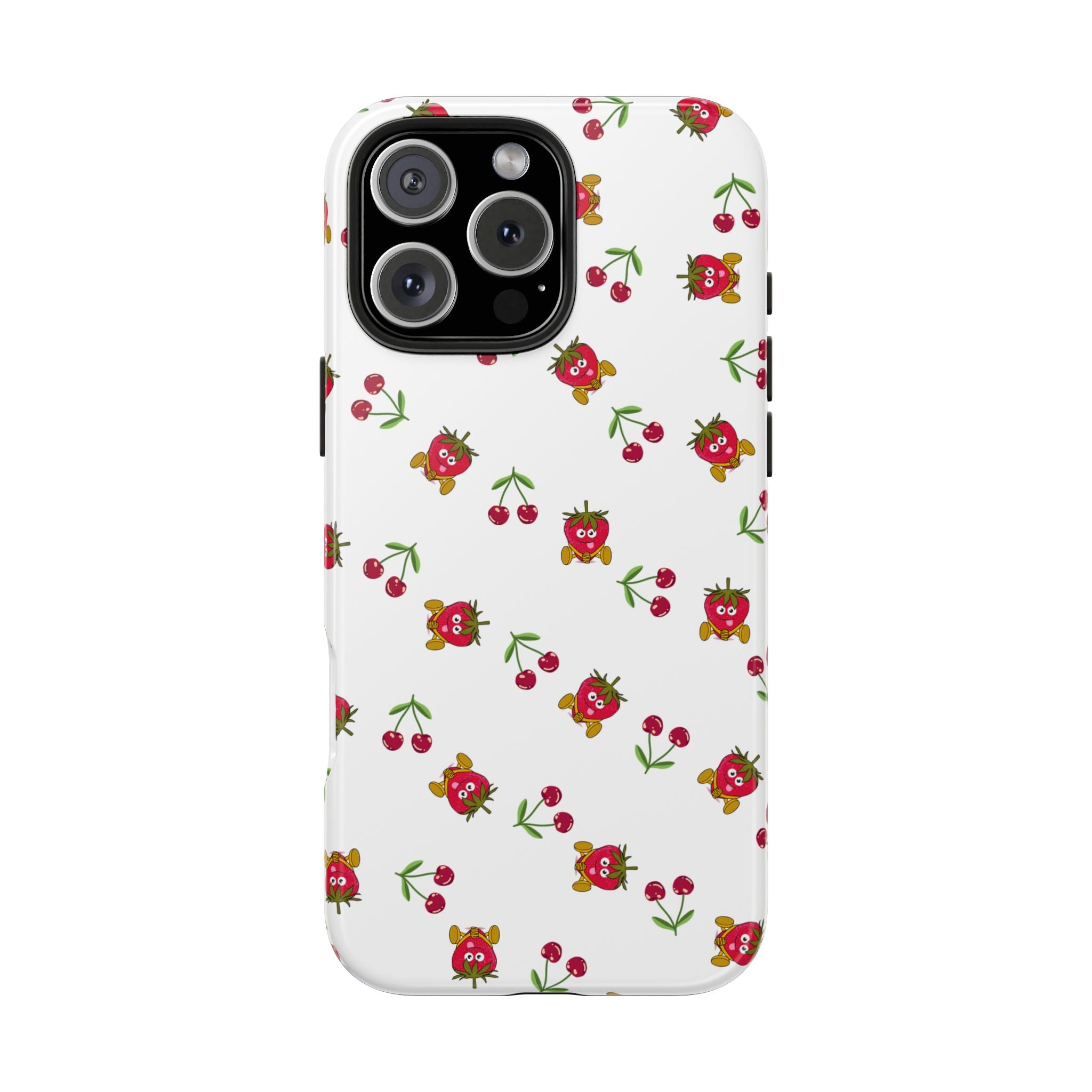 Fruit Patterned Phone Cases, Summer Fruits Phone Covers, Berry Print Tough Cases, Stylish Cell Phone Protectors, Red Fruits Phone