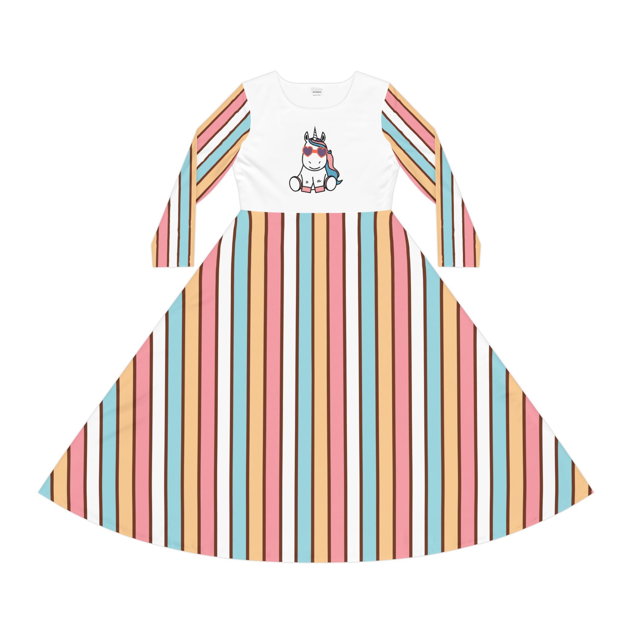 Kawaii Unicorn Dress, Long Sleeve Dance Costume, Women's Ballet Outfit, Cute Pastel Unicorn Clothes, Magical Fantasy Dress