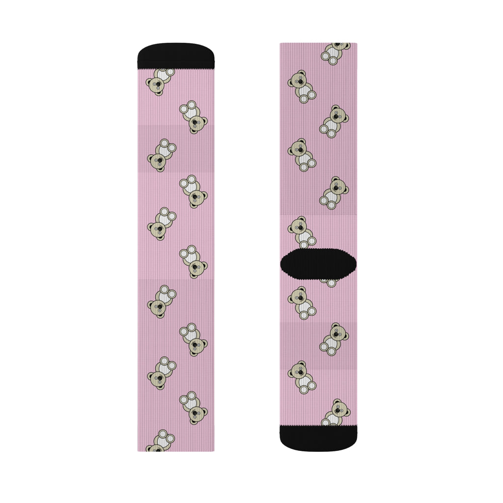 Cute Bears Sublimation Socks, Pink Animal Print, Cozy Winter Feet, Fun Statement Accessories, Unique Gift Ideas, Cute Bear Patterned Socks