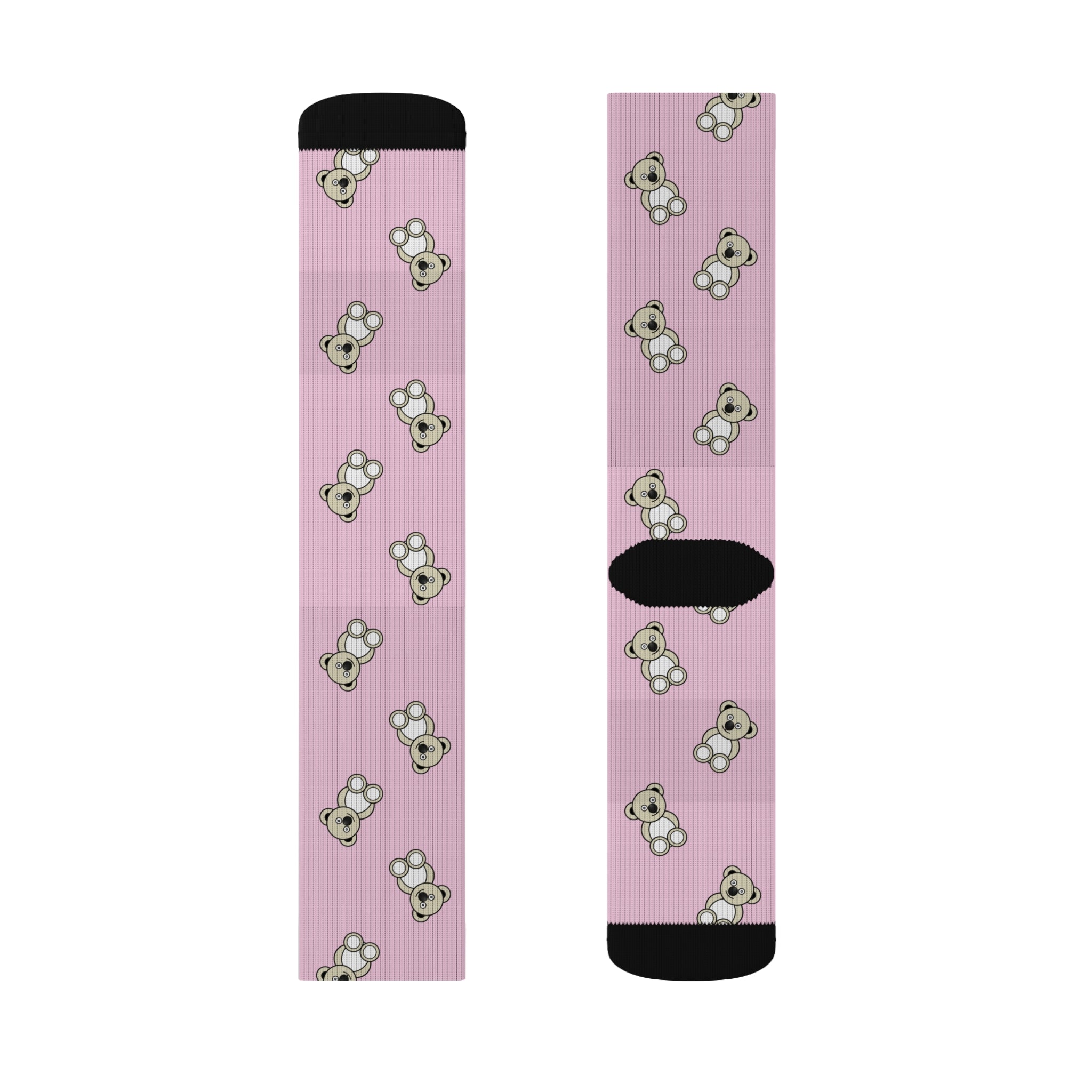 Cute Bears Sublimation Socks, Pink Animal Print, Cozy Winter Feet, Fun Statement Accessories, Unique Gift Ideas, Cute Bear Patterned Socks