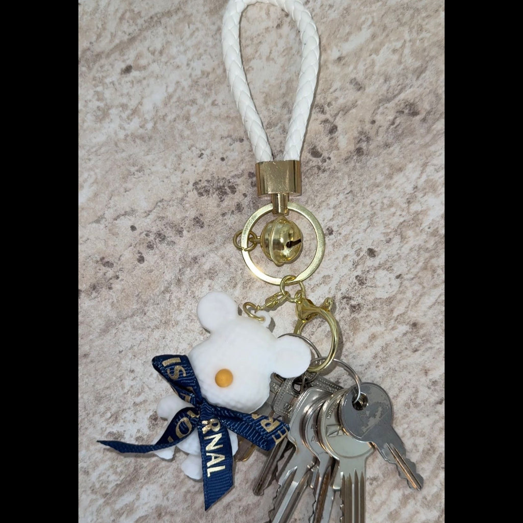 Cute Bow Teddy Bear Keychain – Kawaii Bag Charm