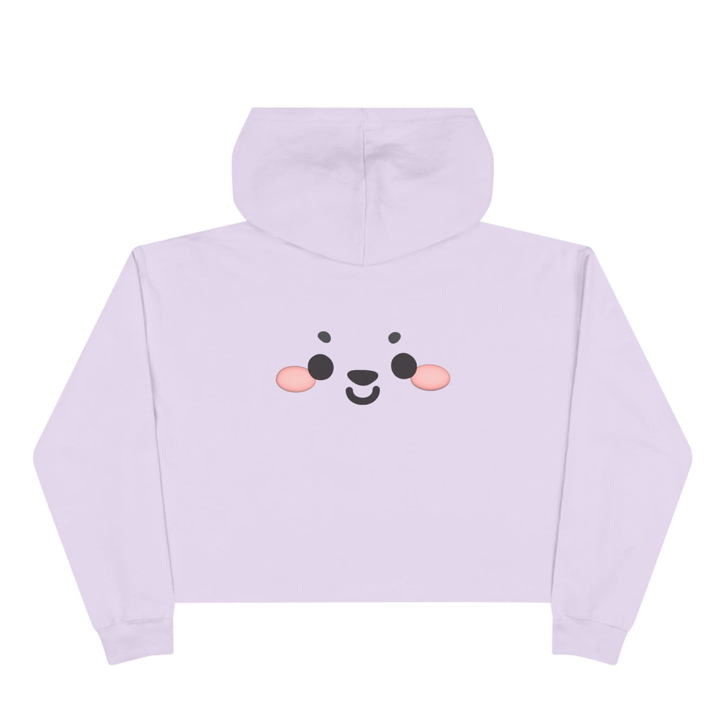 Kawaii Face Crop Hoodie - Cute Anime Sweatshirt, Japanese Style Pullover, Harajuku Fashion Jumper, Graphic Print Cropped Hoody, Pastel Anime