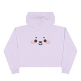 Kawaii Face Crop Hoodie - Cute Anime Sweatshirt, Japanese Style Pullover, Harajuku Fashion Jumper, Graphic Print Cropped Hoody, Pastel Anime