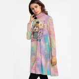 Funny Snowman Winter Dress – Cozy Pastel High Neck Long Sleeve Outfit