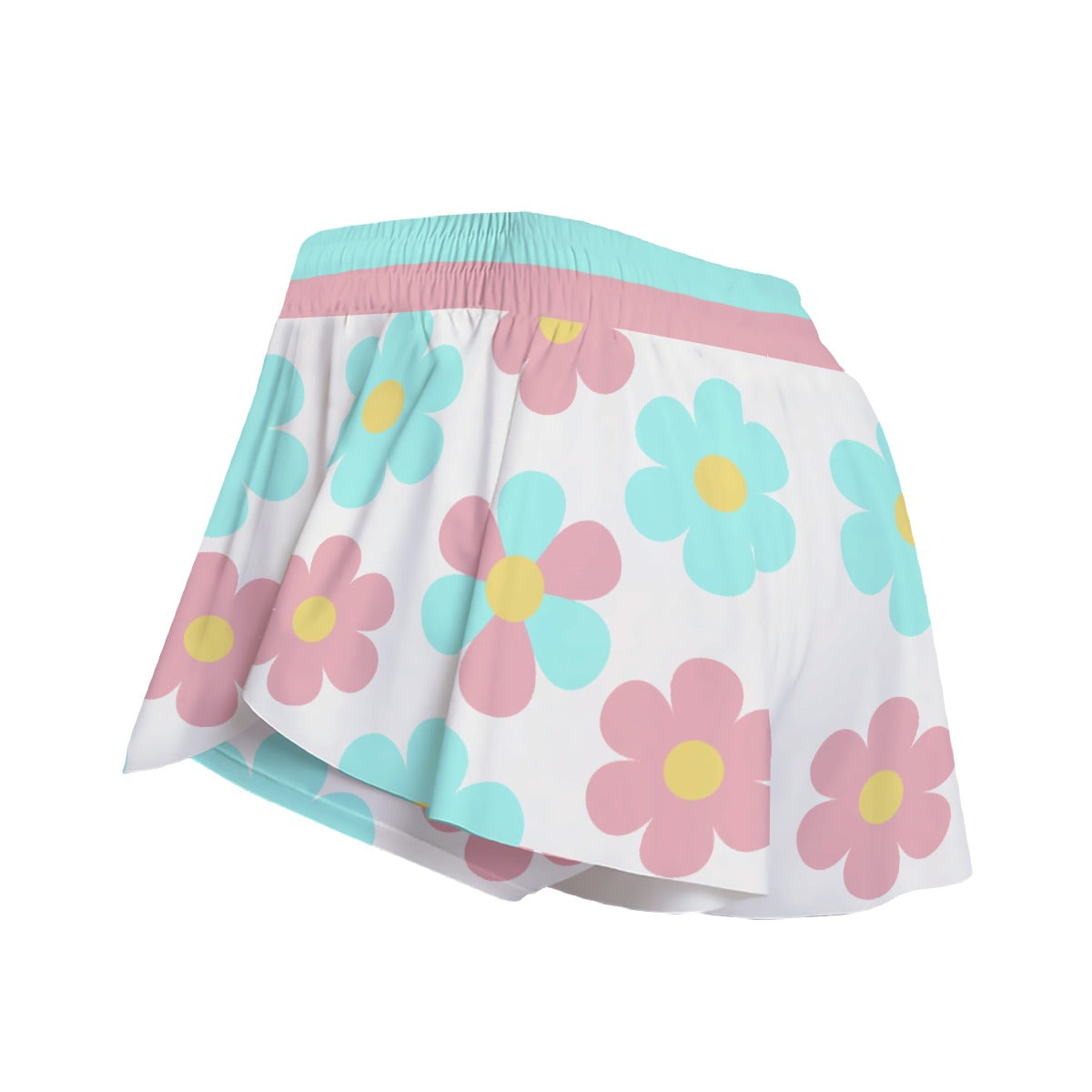 Kawaii Heaven Women's Sport Skort with Pocket - Pastel Flower Print