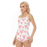 Women's Heart Print Lace Trim Pajama Set - Sexy & Fashionable Cami Top and Shorts