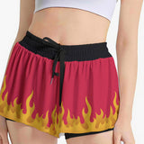 Women's Kawaii Devil Flame Skorts with Pockets for Sports & Fashion