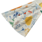 Tie Front Bell Sleeve Blouse – Abstract Art Mesh Top for Women