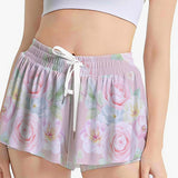 Pink Floral Sports Skort – Women’s Rose Print Active Skirt with Shorts