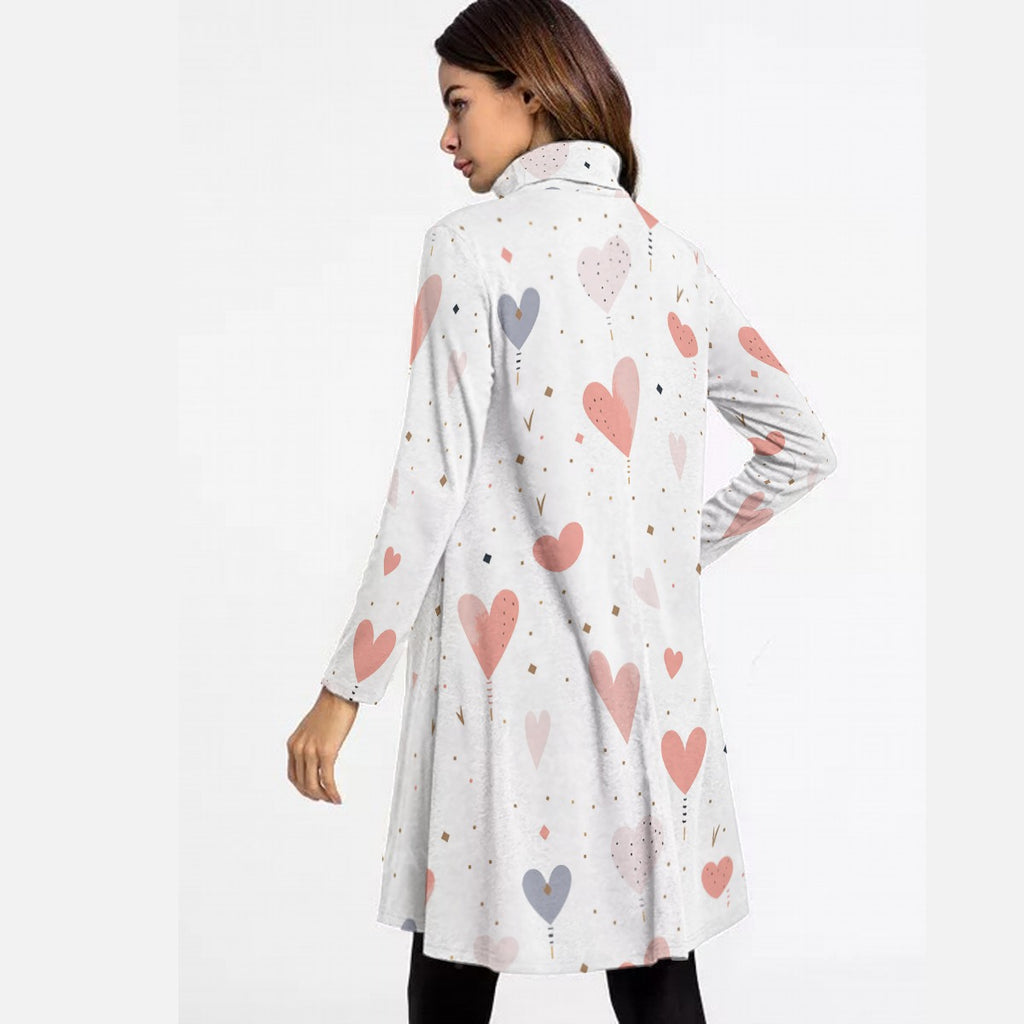 Kawaii Heaven Women's High Neck Long Sleeve Dress | Microfiber | Autumn Style