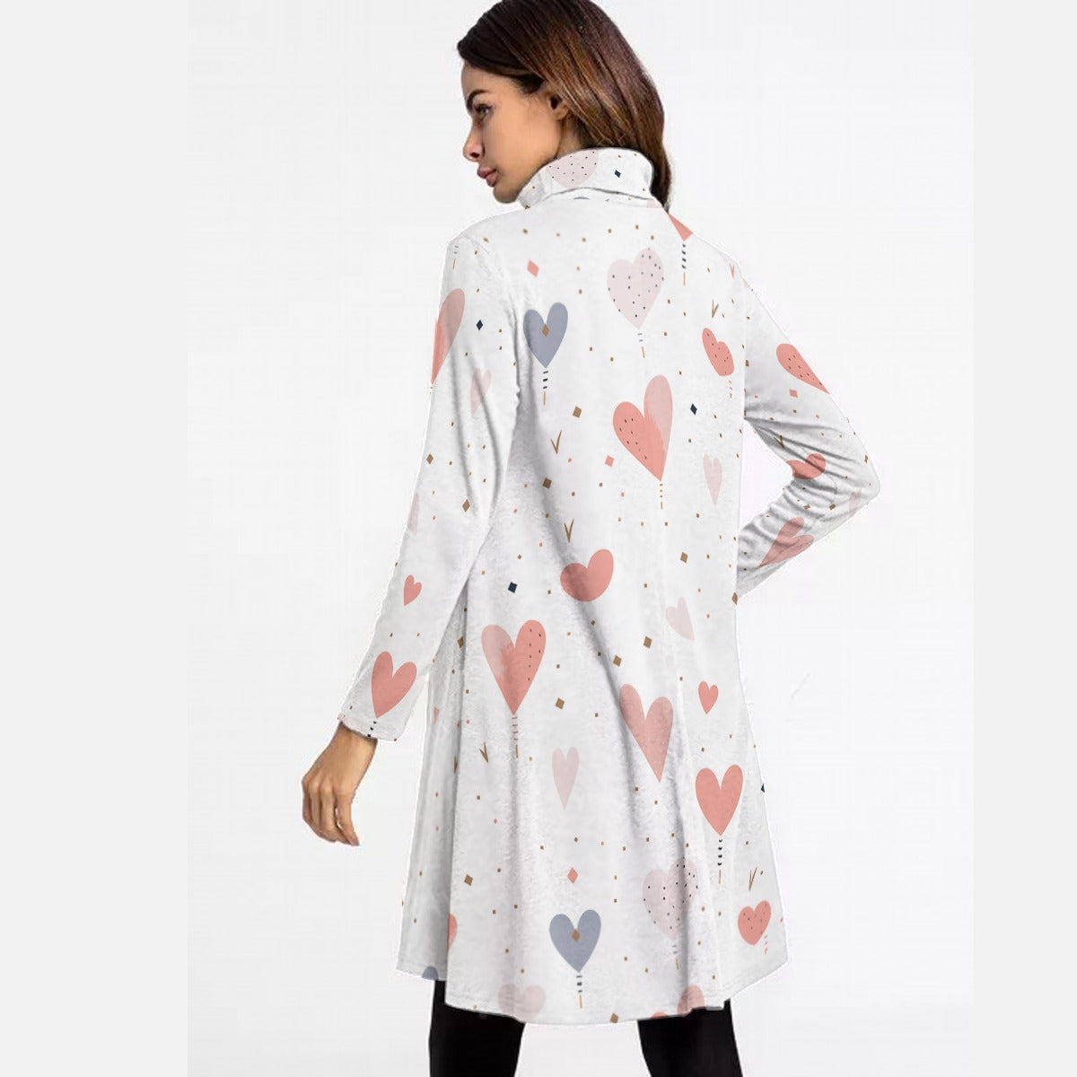 Kawaii Heaven Women's High Neck Long Sleeve Dress | Microfiber | Autumn Style