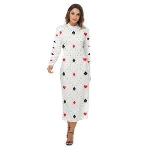 Kawaii Heaven Women's Sexy Close-Fitting Hip Dress with Zipper | Queen of Cards Maxi Dress