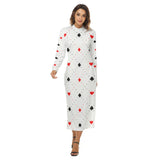 Kawaii Heaven Women's Sexy Close-Fitting Hip Dress with Zipper | Queen of Cards Maxi Dress