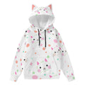 Kawaii Cat Face Hoodie with Ears - Cute Girls' Pullover Sweatshirt