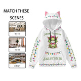 Cute Cat Ear Christmas Hoodie – Festive Holiday Print Pullover