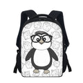 Kawaii Penguin Floral Print Backpack - Large Capacity & Wear-Resistant for Students