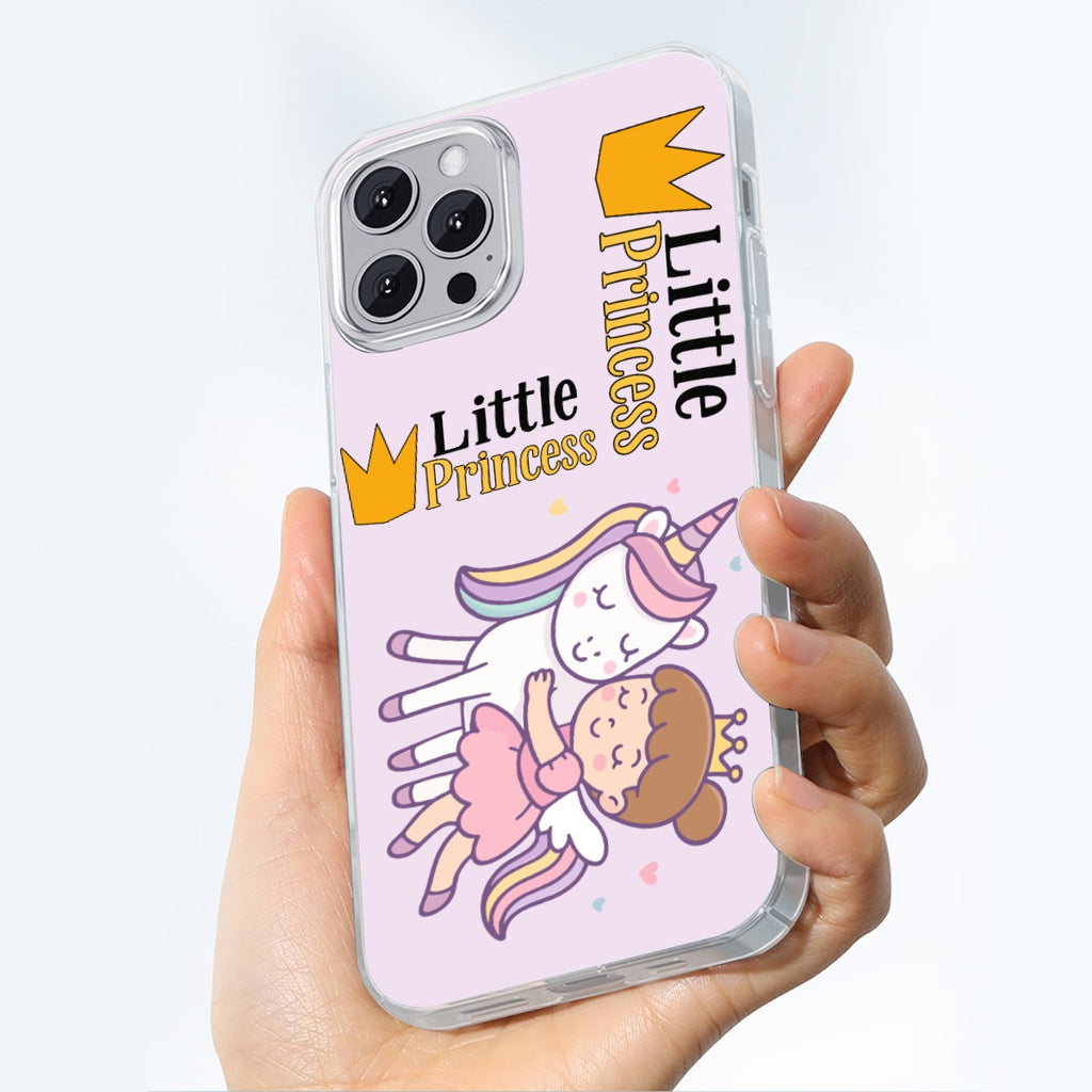 Kawaii Heaven TPU iPhone 14/15 Case with Sleeping Princess & Unicorn Design