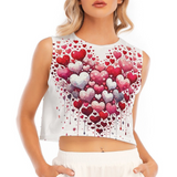 Heart Splash Crop Top – Sleeveless Loose Fit Graphic Top