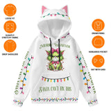 Cute Cat Ear Christmas Hoodie – Festive Holiday Print Pullover