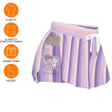 Kawaii Heaven Women's Pastel Striped Princess & Unicorn Skorts with Pockets