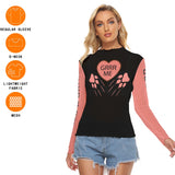 GRRR Me Heart Long Sleeve Top – Women’s Paw Print Mesh Shirt