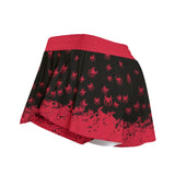 Kawaii Heaven Women's Red Spider Print Sport Skorts with Side Pockets