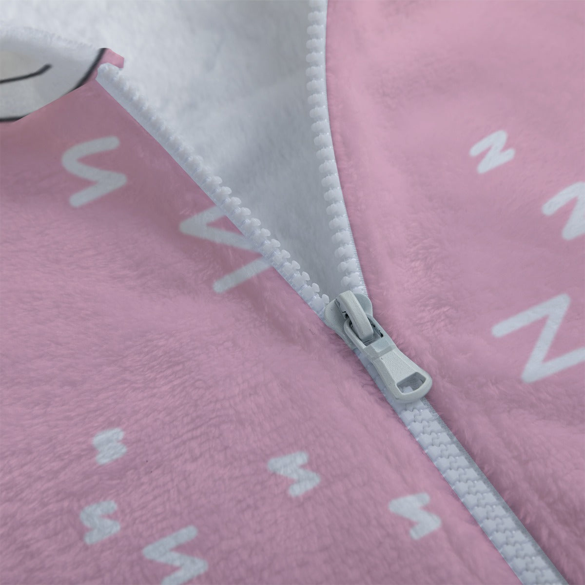 Kawaii Cat Bunny Ear Hoodie – Cute Pink Fleece Zip Up Jacket