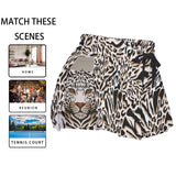 Kawaii Heaven Women's Leopard Print Skorts with Pockets - Sporty Skirt Shorts with Inner Legging, Microfiber Athletic Skort